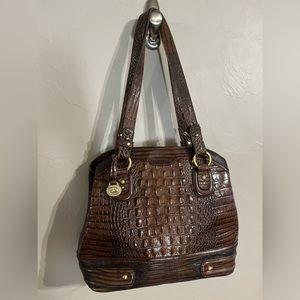 Brahmin Croc Embossed Shoulder Bag